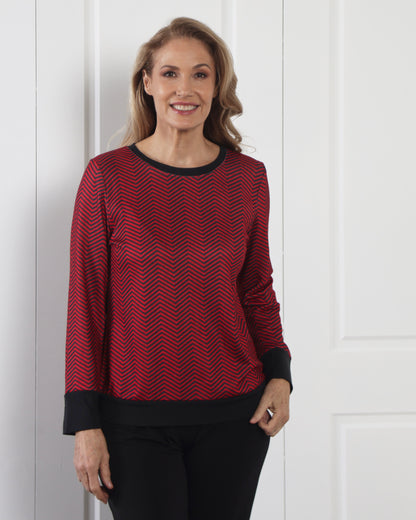 Giffard Top - Red Chevron
