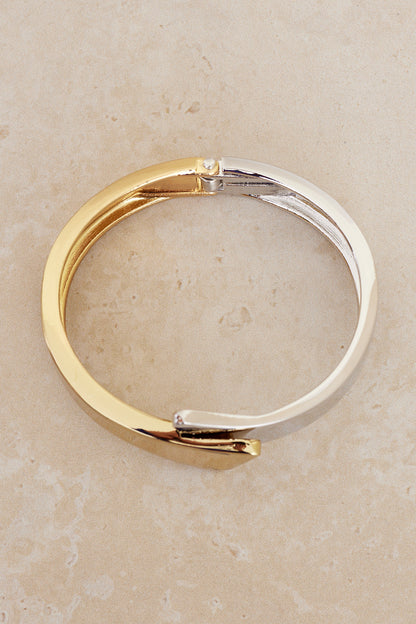 Geometric Cuff Bangle - Gold/Silver