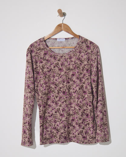 Hallie Long Sleeve Top - Berry Garden