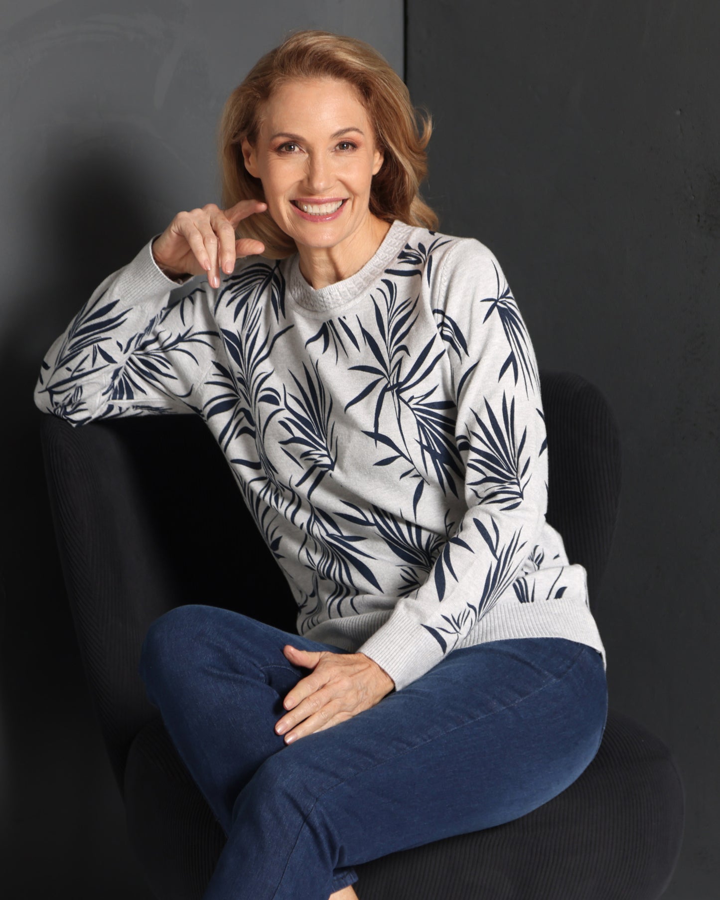 Thornton Top - Grey Navy