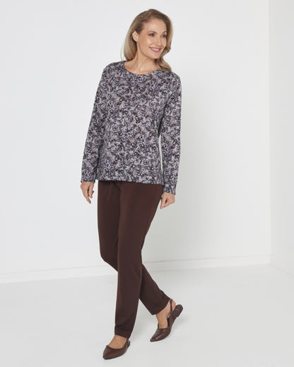 Hallie Long Sleeve Top - Evening Bloom