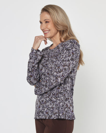 Hallie Long Sleeve Top - Evening Bloom