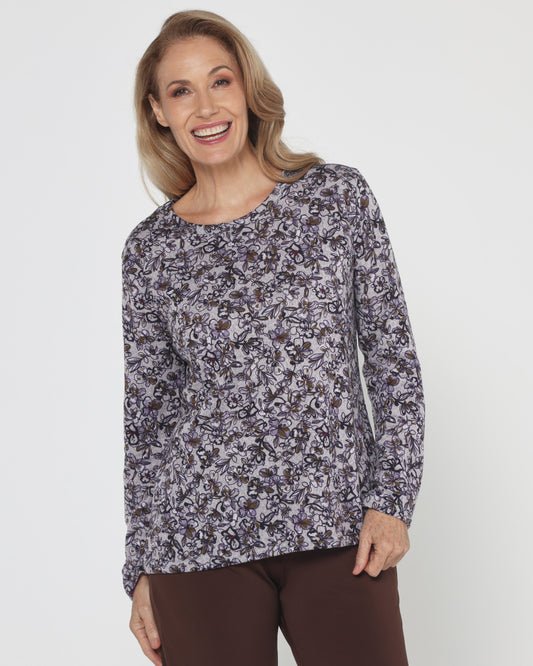 Hallie Long Sleeve Top - Evening Bloom