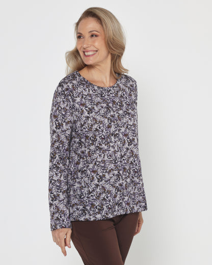 Hallie Long Sleeve Top - Evening Bloom