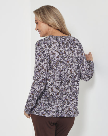 Hallie Long Sleeve Top - Evening Bloom