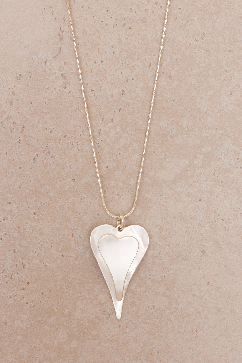 Amore Heart Necklace - Silver