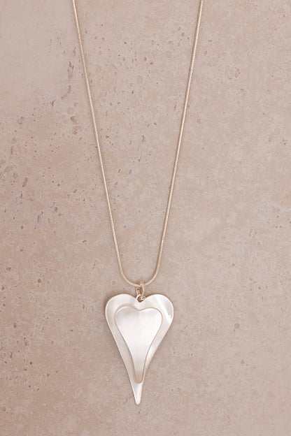 Amore Heart Necklace - Silver