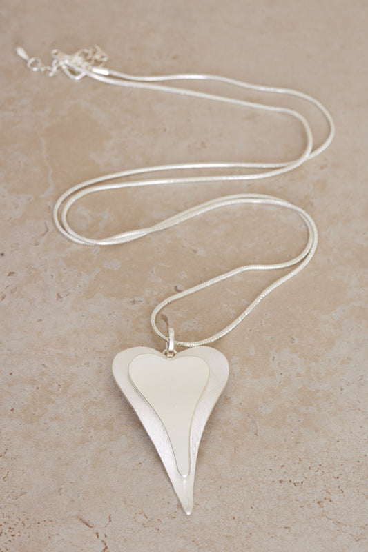 Amore Heart Necklace - Silver