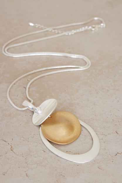 Orbit Pendant Necklace - Silver/Gold