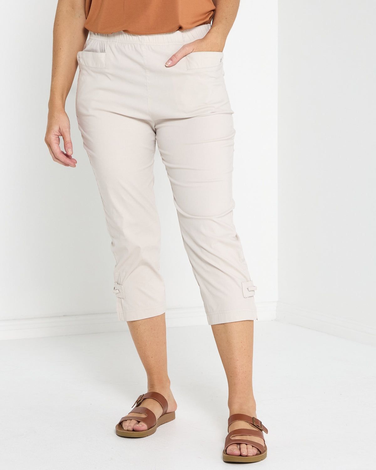 Travel Ease Tab Pants - Stone