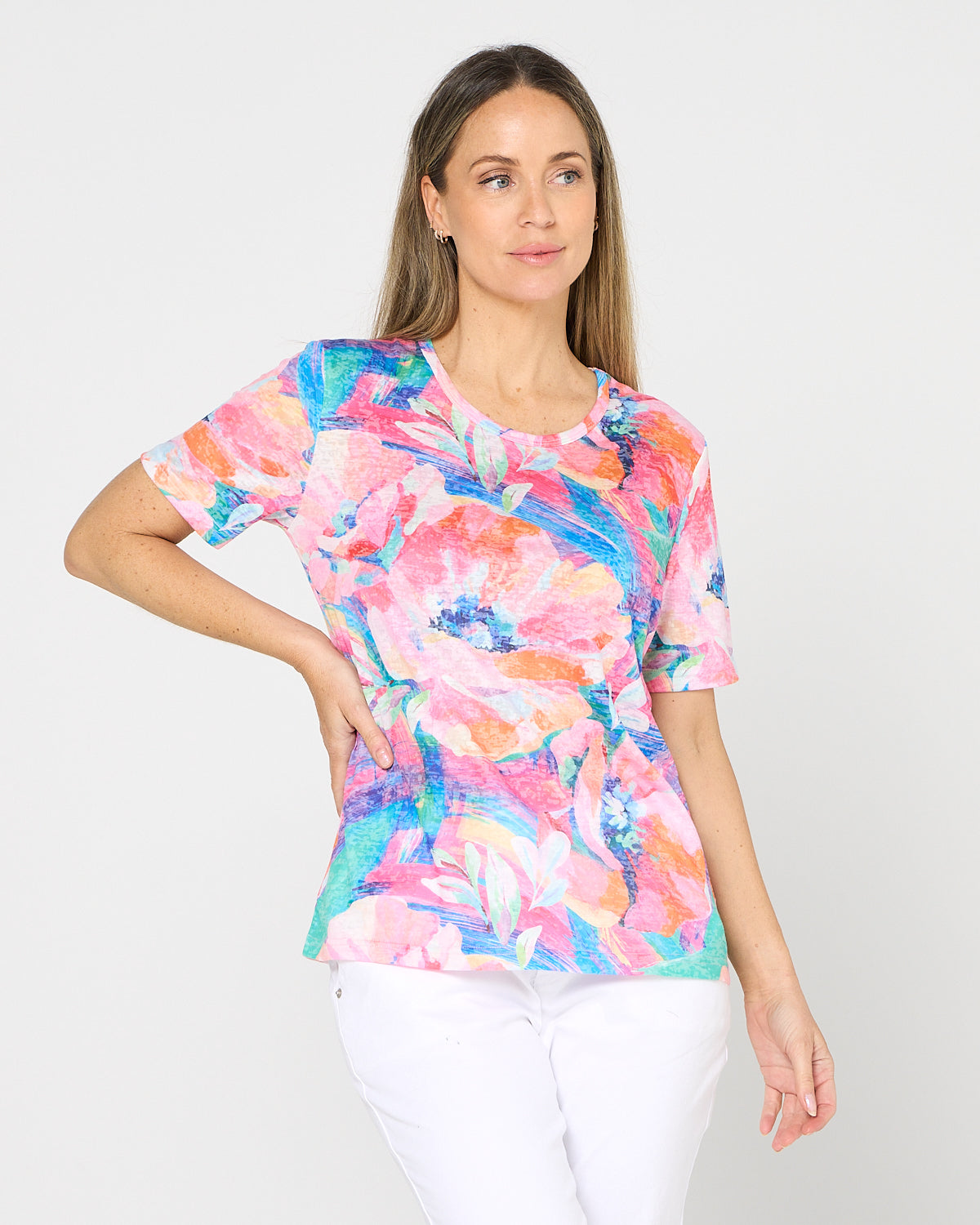Callie Burnout Tee - Paradise Bloom