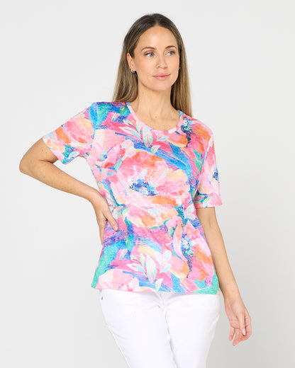 Callie Burnout Tee - Paradise Bloom