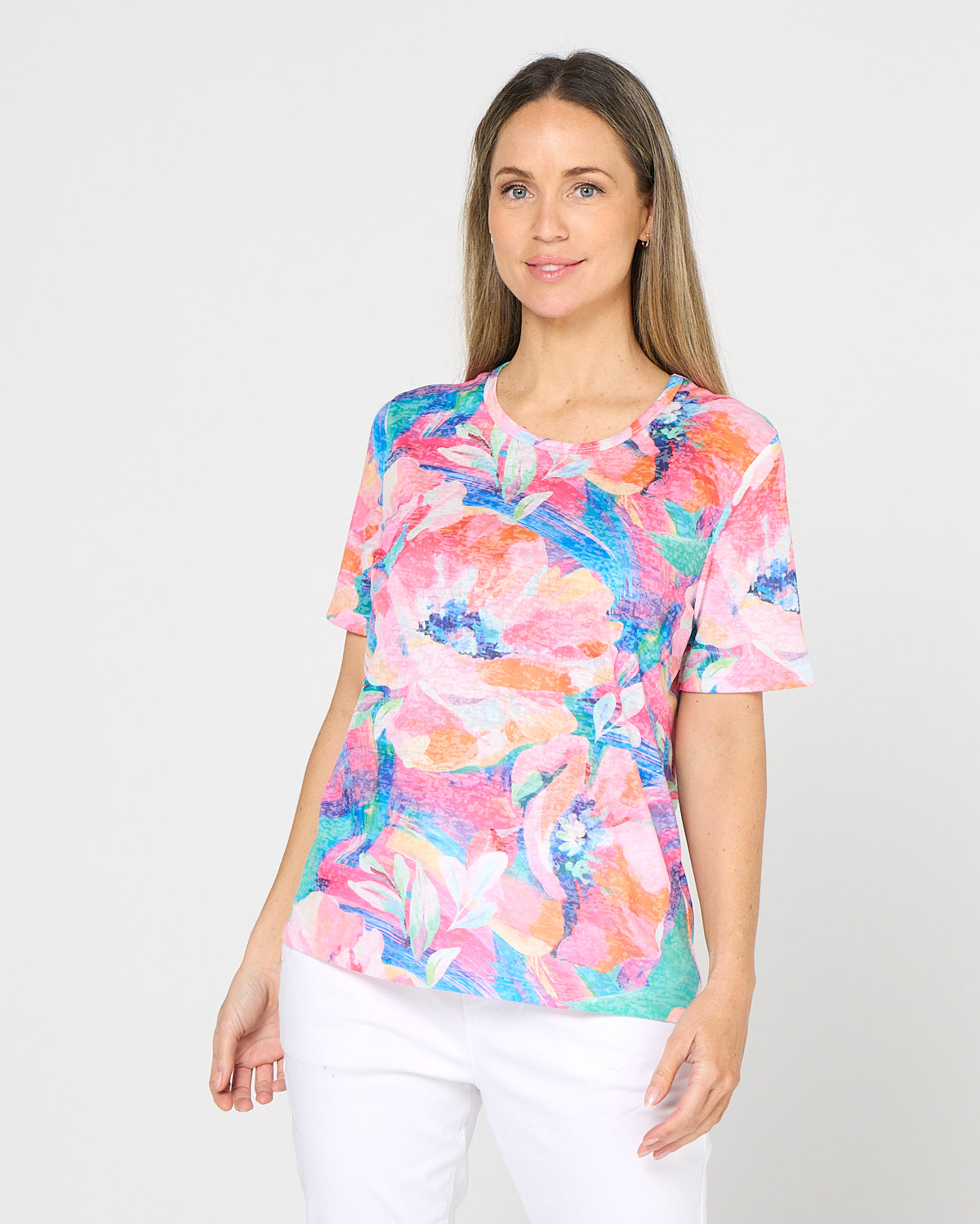 Callie Burnout Tee - Paradise Bloom