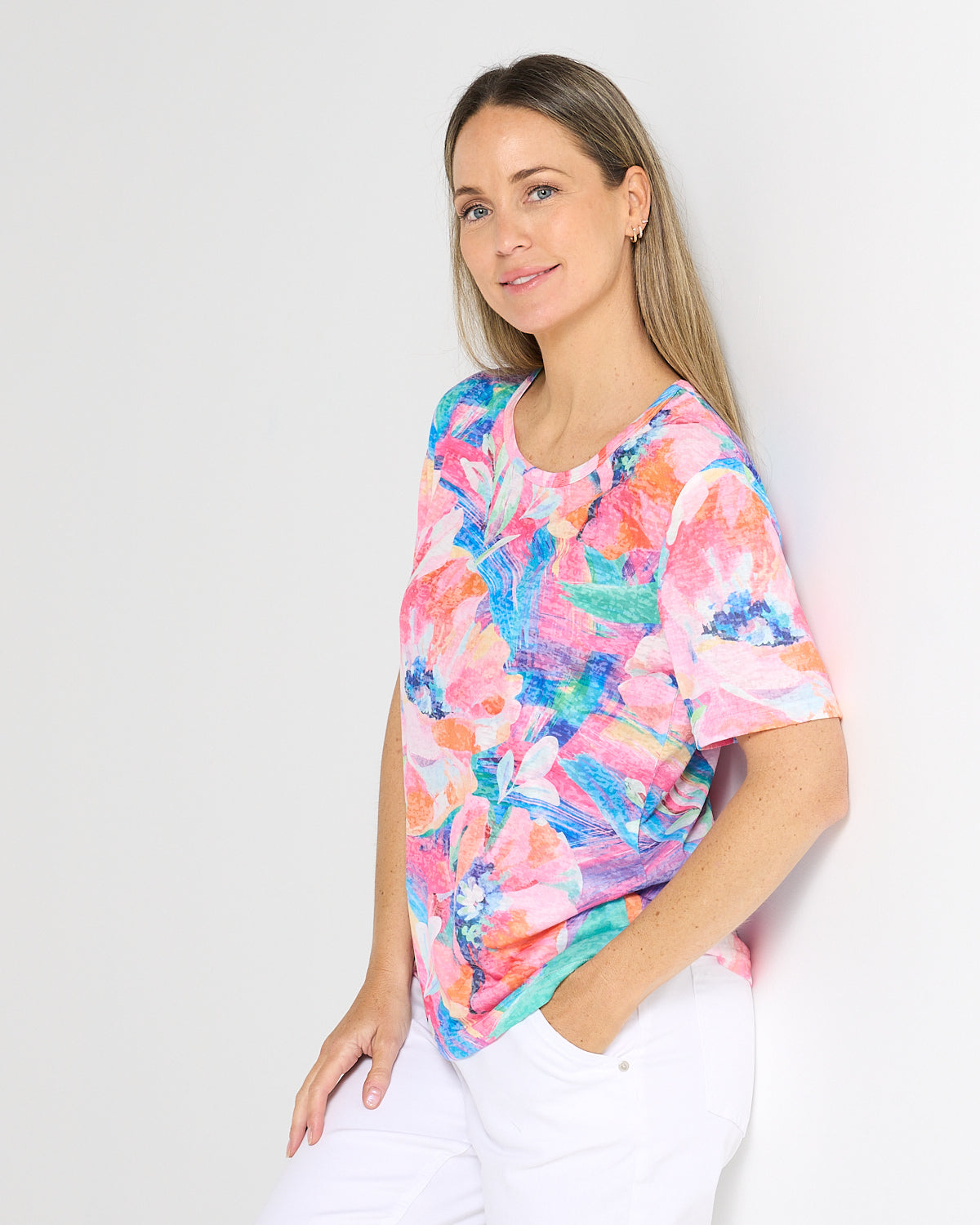 Callie Burnout Tee - Paradise Bloom