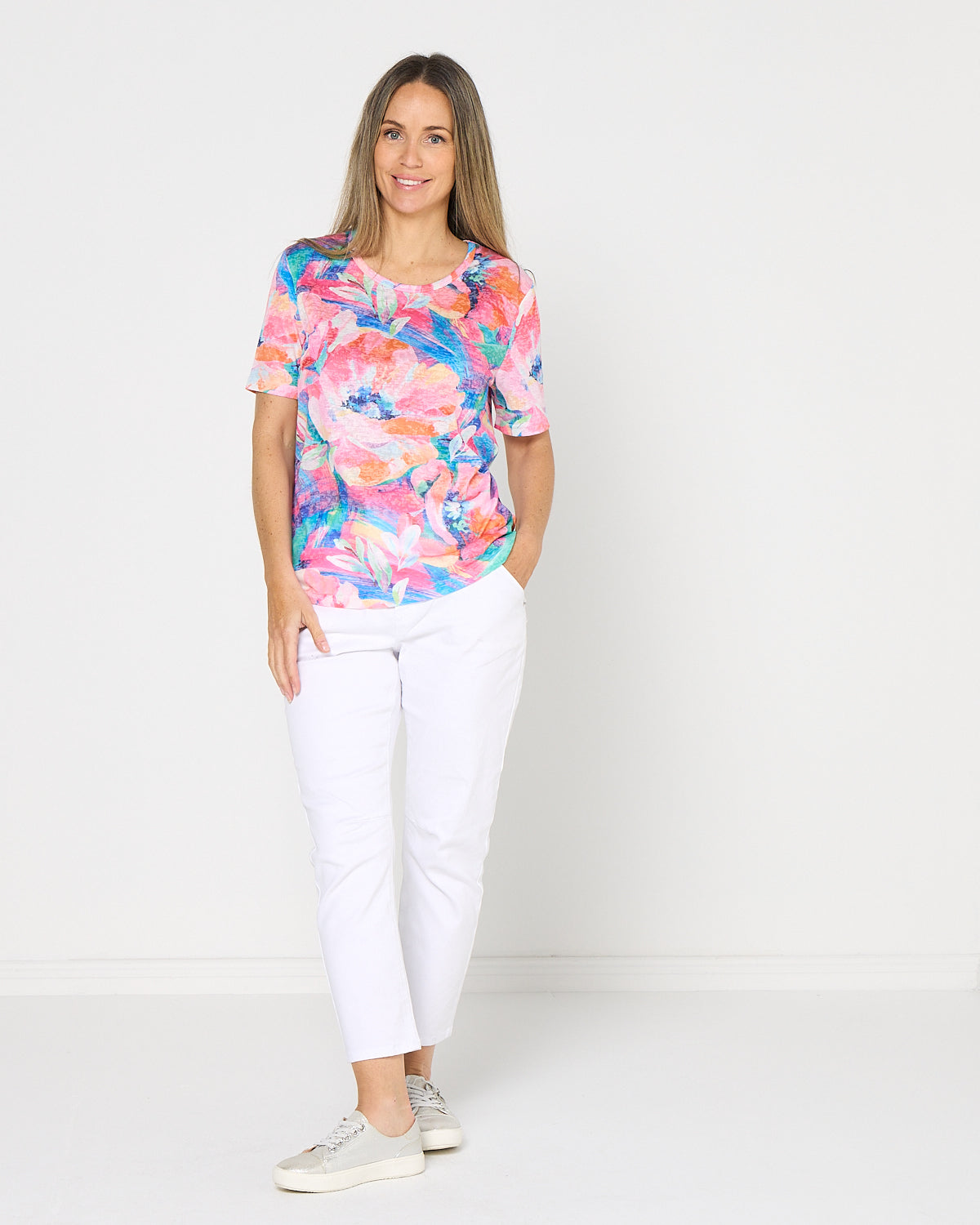 Callie Burnout Tee - Paradise Bloom