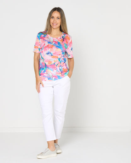 Callie Burnout Tee - Paradise Bloom