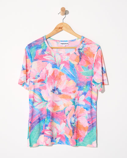 Callie Burnout Tee - Paradise Bloom