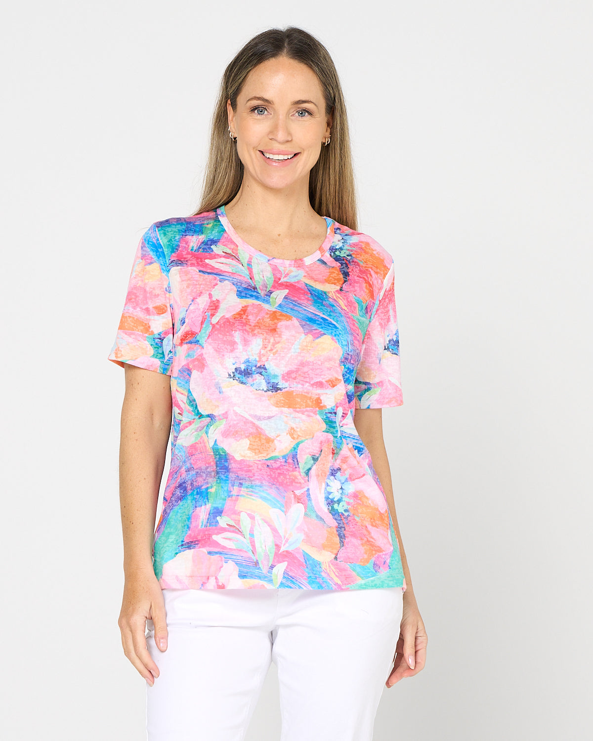 Callie Burnout Tee - Paradise Bloom