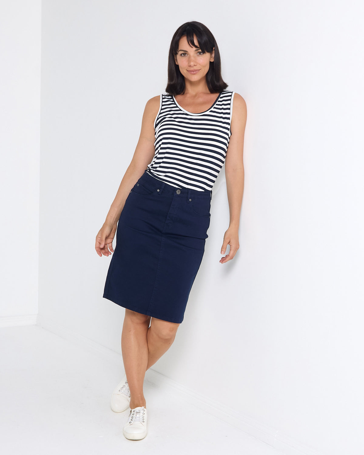 Pasadena Stretch Skirt - Navy