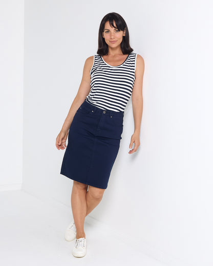 Pasadena Stretch Skirt - Navy