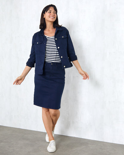 Pasadena Stretch Skirt - Navy