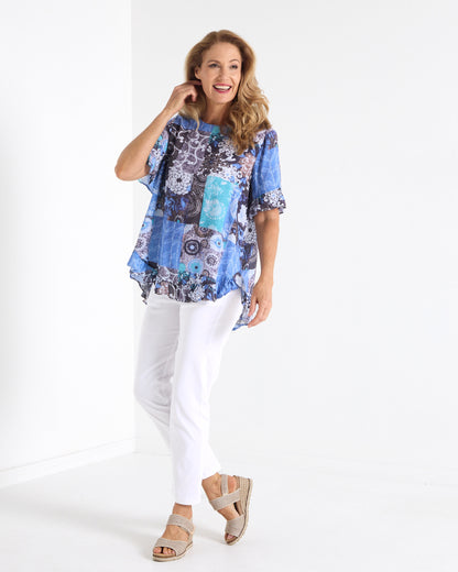 Kaylani Ruffle Top - Hawaii Tide