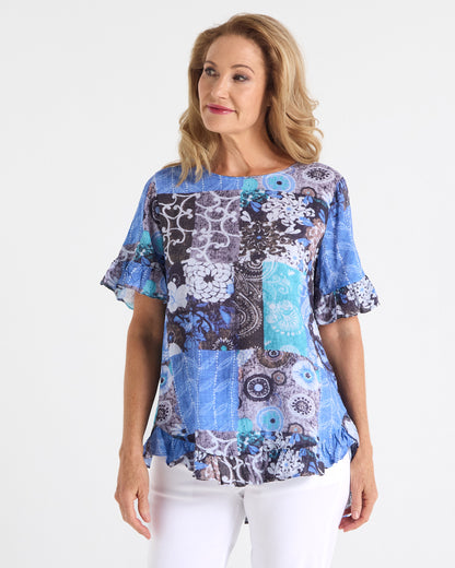 Kaylani Ruffle Top - Hawaii Tide