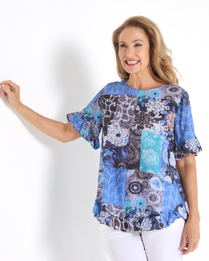 Kaylani Ruffle Top - Hawaii Tide