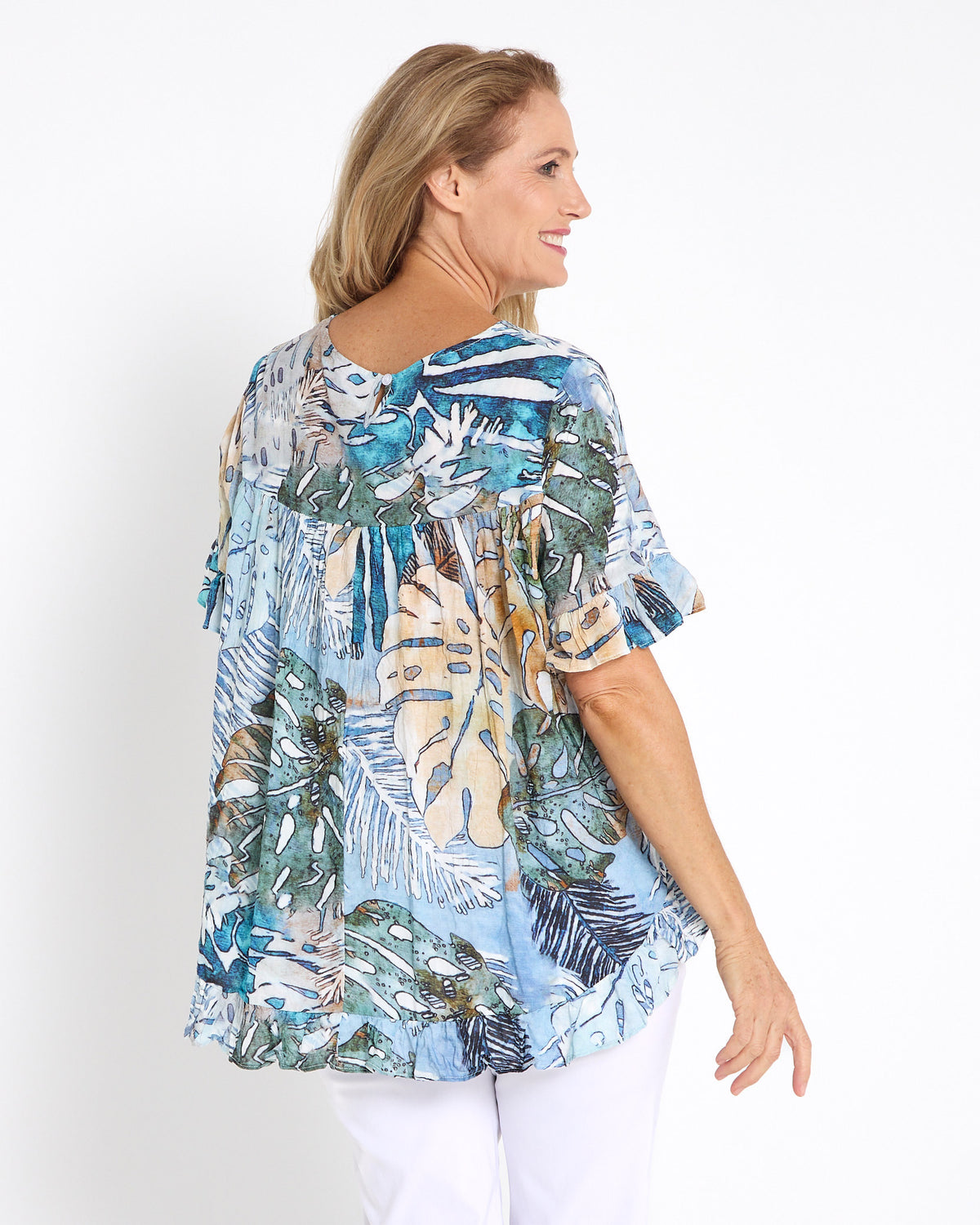 Kaylani Ruffle Top - Lagoon Dream