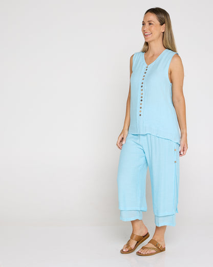 Sleeveless Gemma Top - Baby Blue