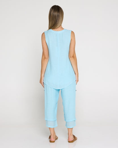 Sleeveless Gemma Top - Baby Blue