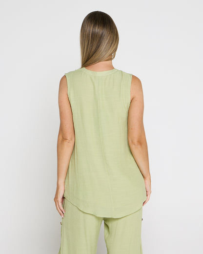 Sleeveless Gemma Top - Sage
