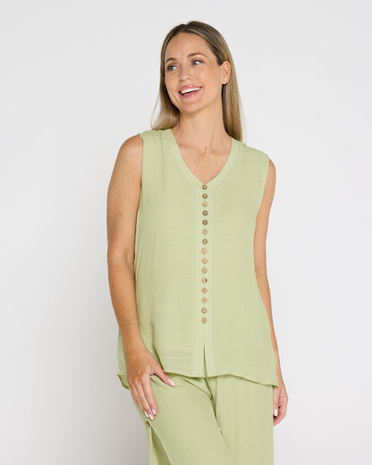 Sleeveless Gemma Top - Sage