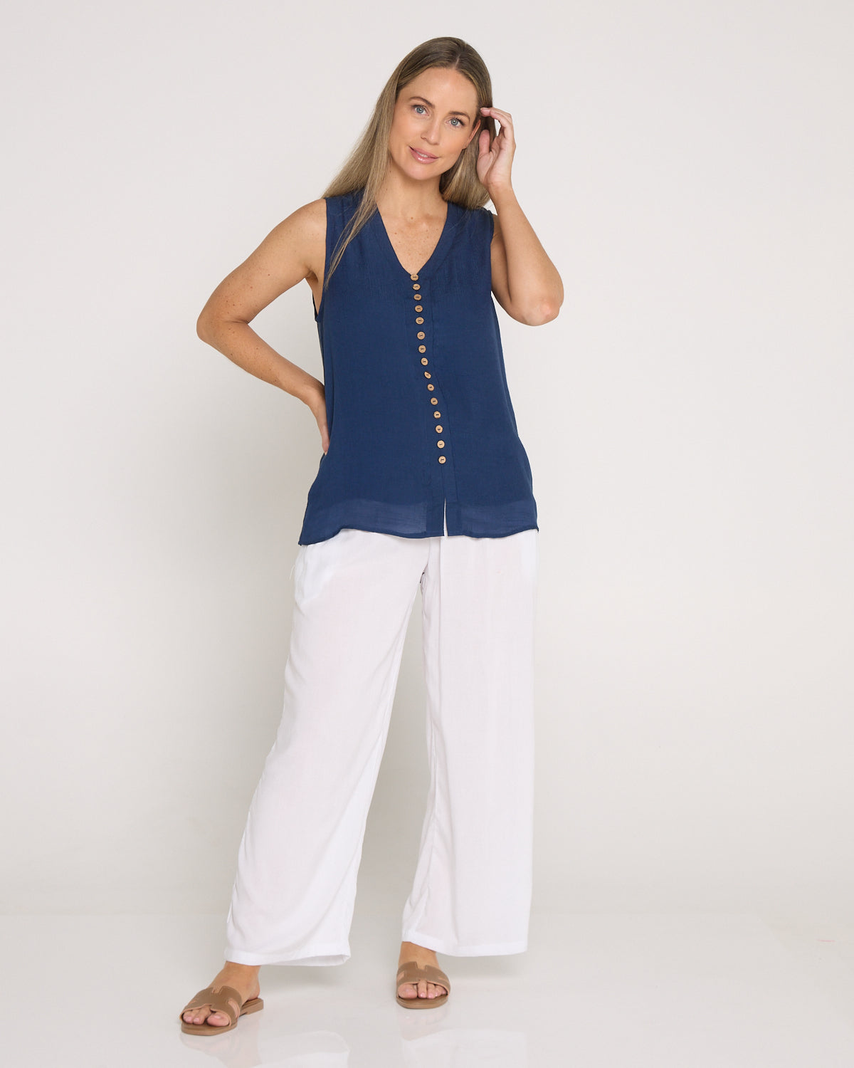 Sleeveless Gemma Top - Navy