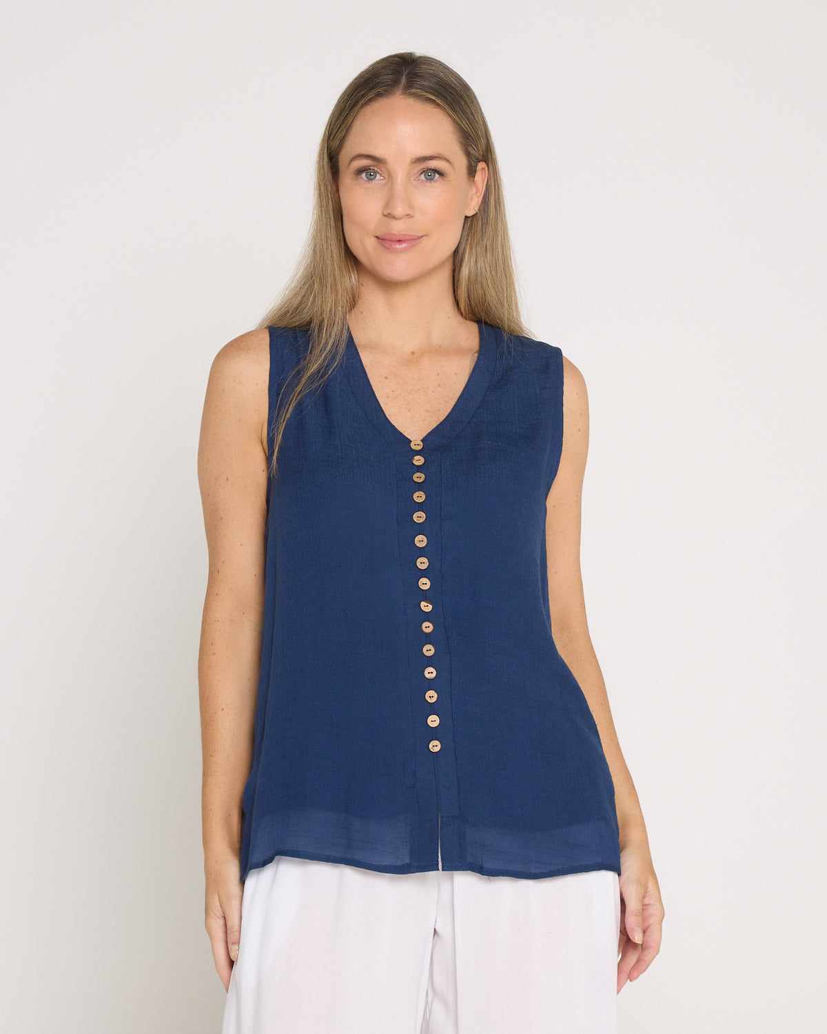 Sleeveless Gemma Top - Navy