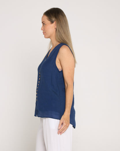 Sleeveless Gemma Top - Navy