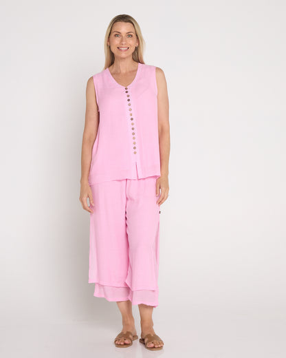 Liana Cropped Pant - Baby Pink