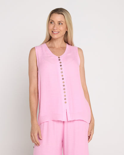 Sleeveless Gemma Top - Baby Pink