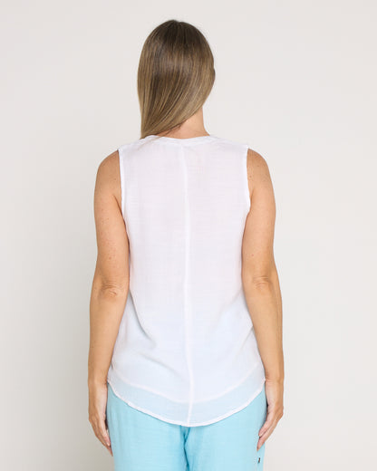 Sleeveless Gemma Top - White