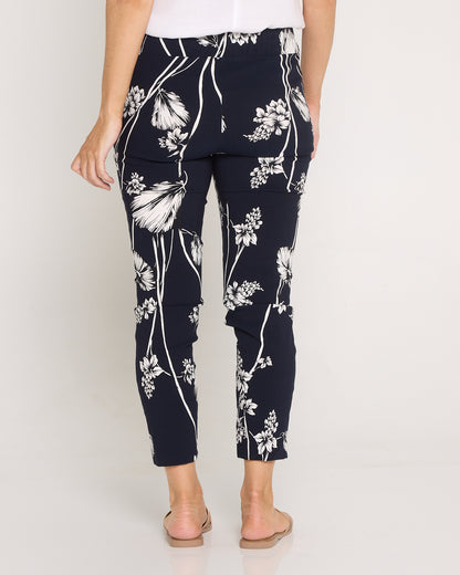 Moira Pants - Navy White Floral