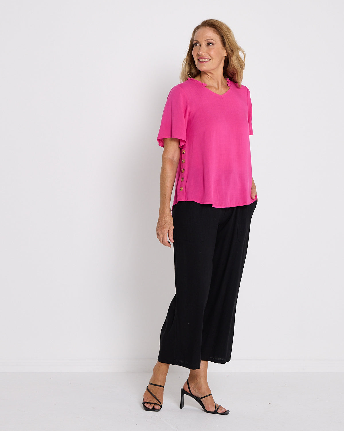 Aiko Linen Pants - Black
