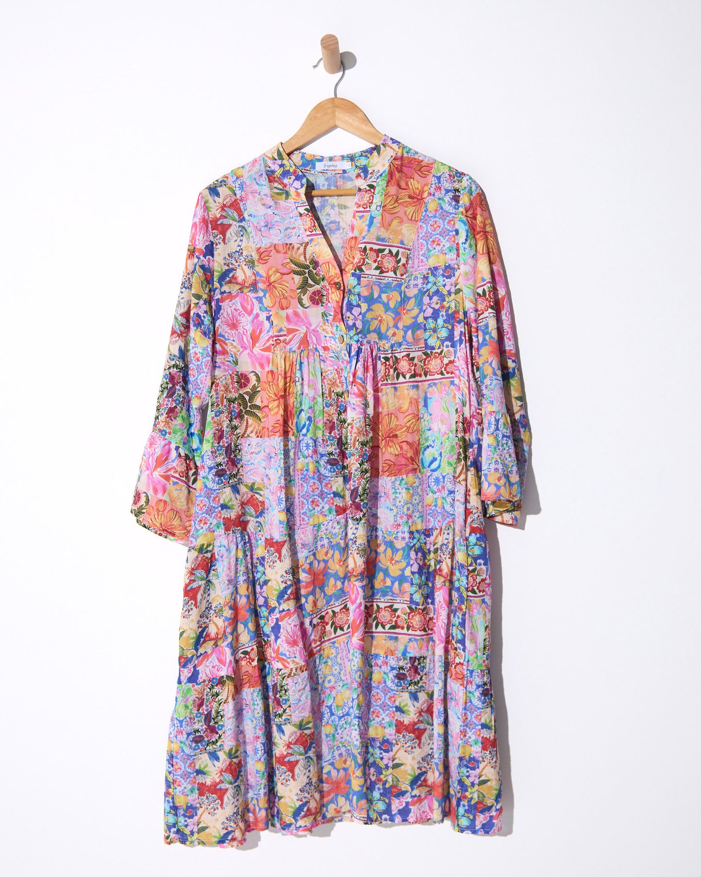 Swanston Cotton Dress - Jewel Patchwork