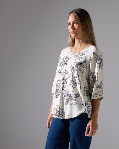 Julissa Top - Ivory Floral