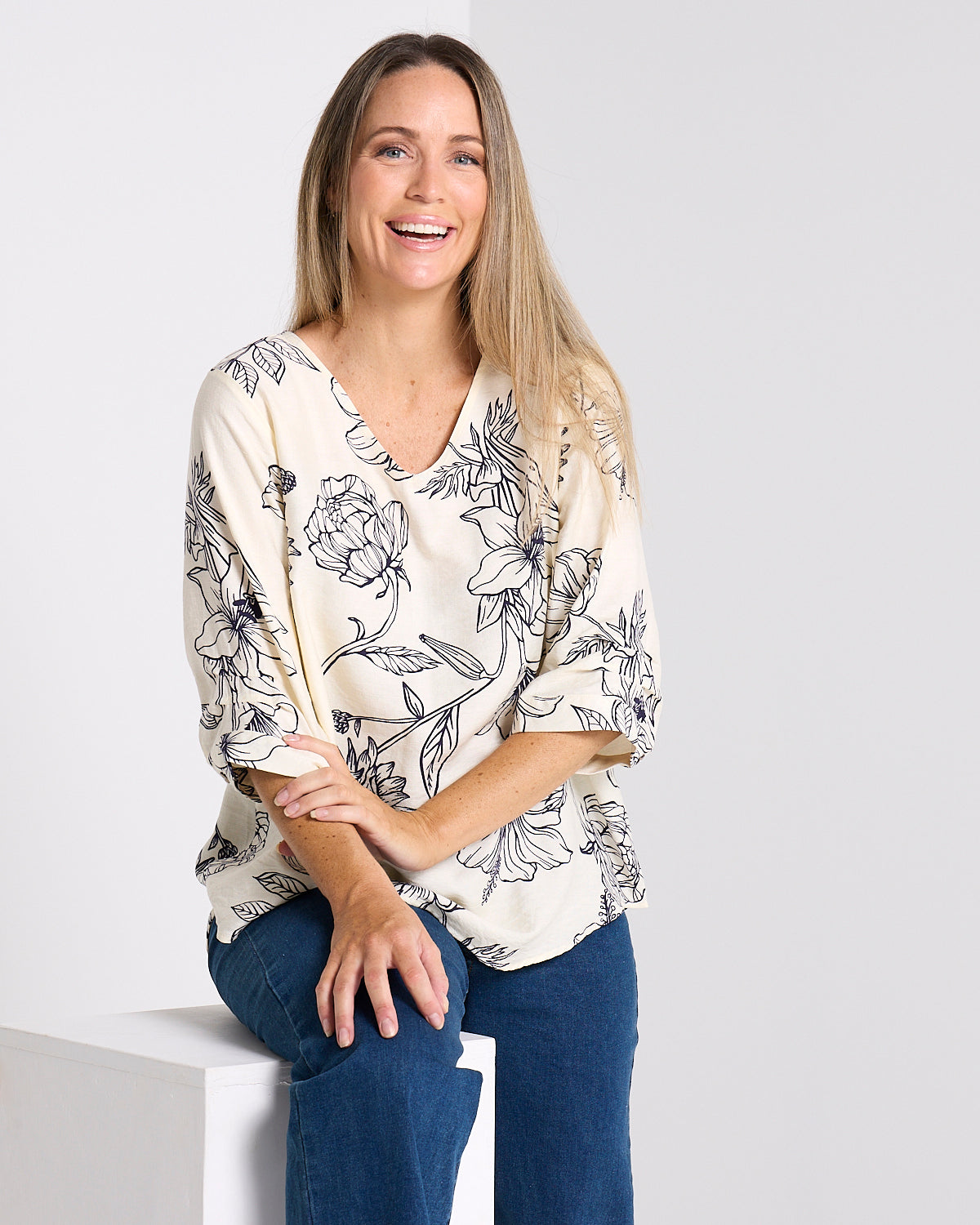 Julissa Top - Ivory Floral