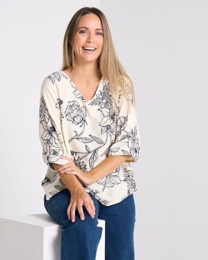 Julissa Top - Ivory Floral