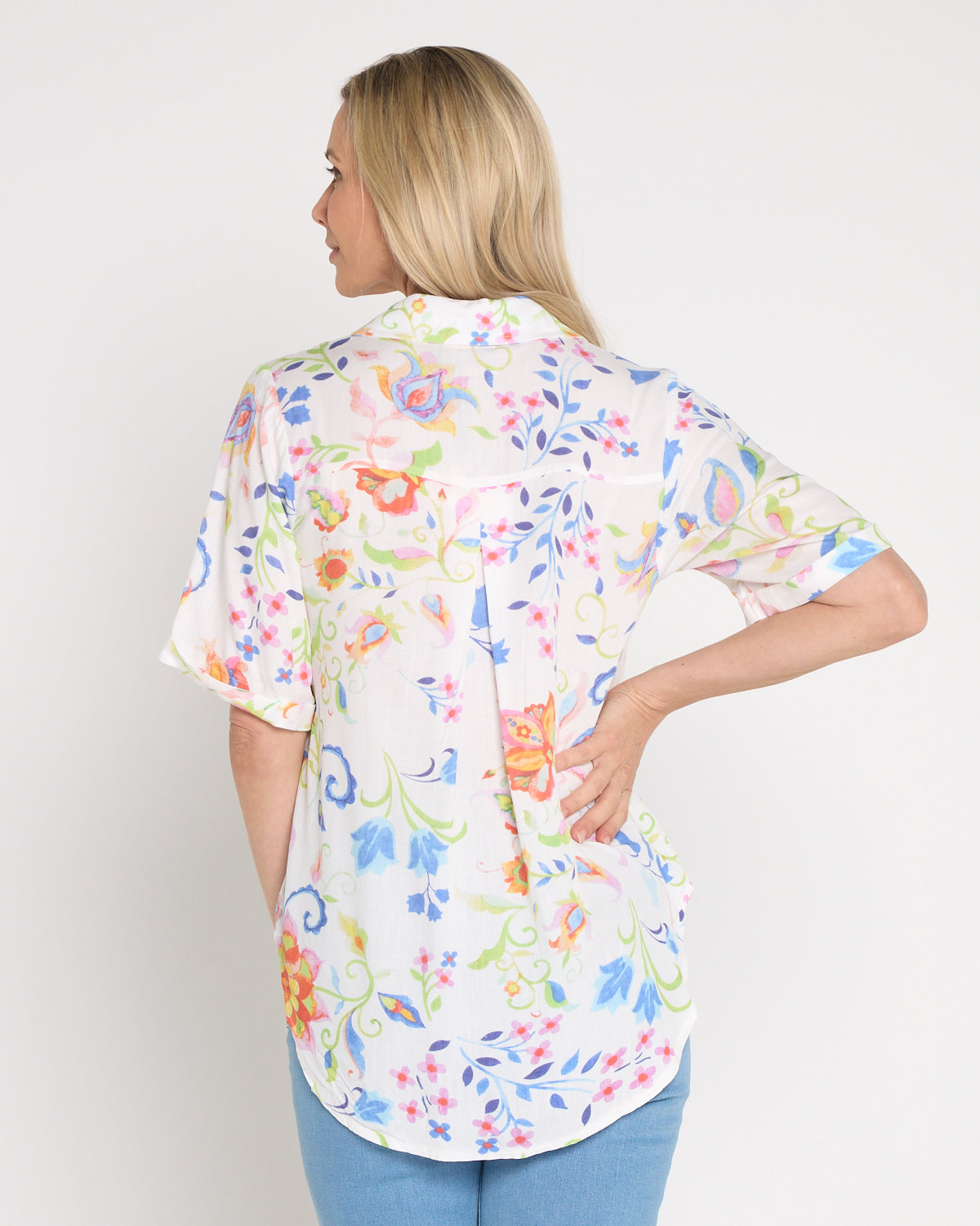 Molly Shirt - White Floral
