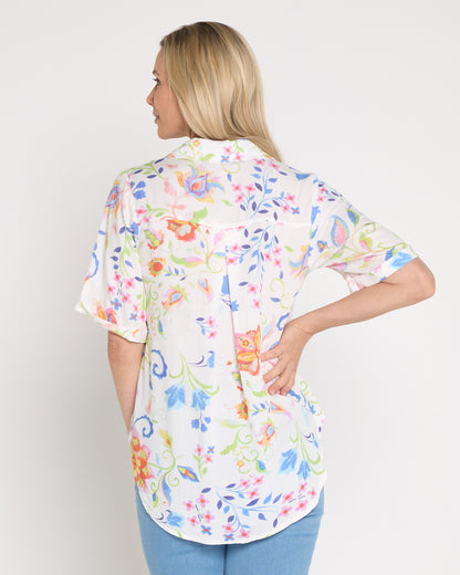 Molly Shirt - White Floral