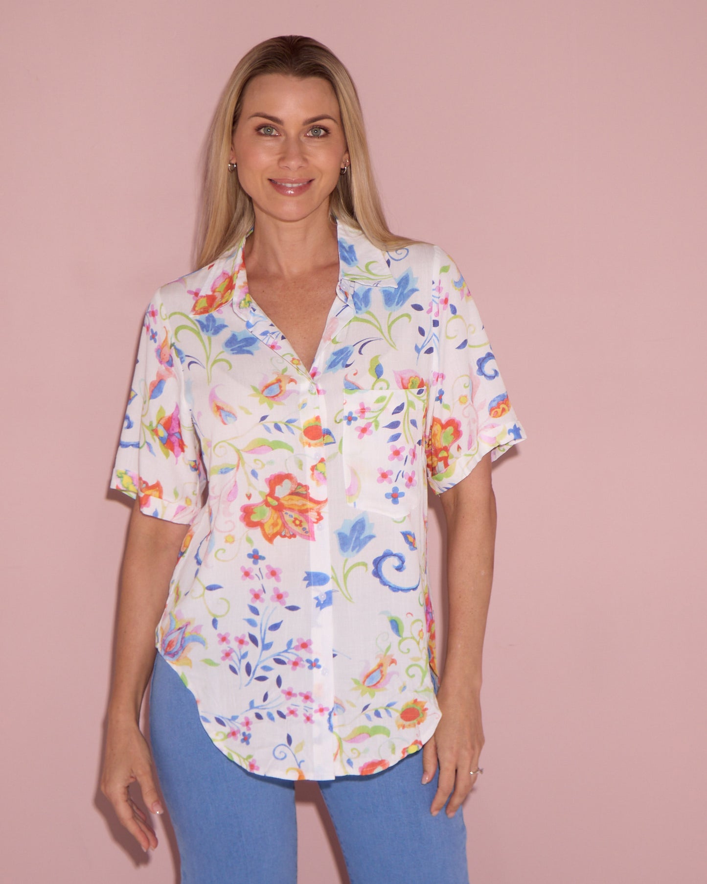 Molly Shirt - White Floral