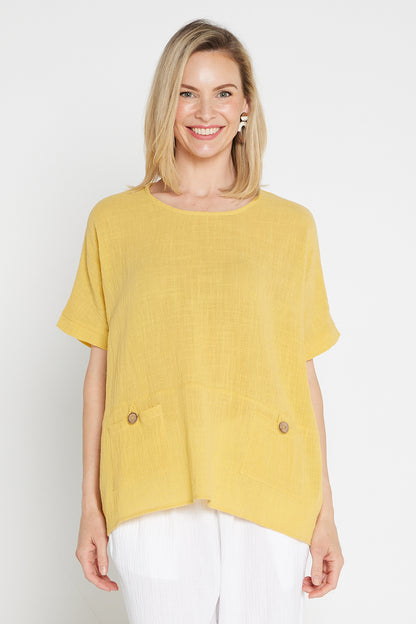 Wanda Cotton Top - Yellow