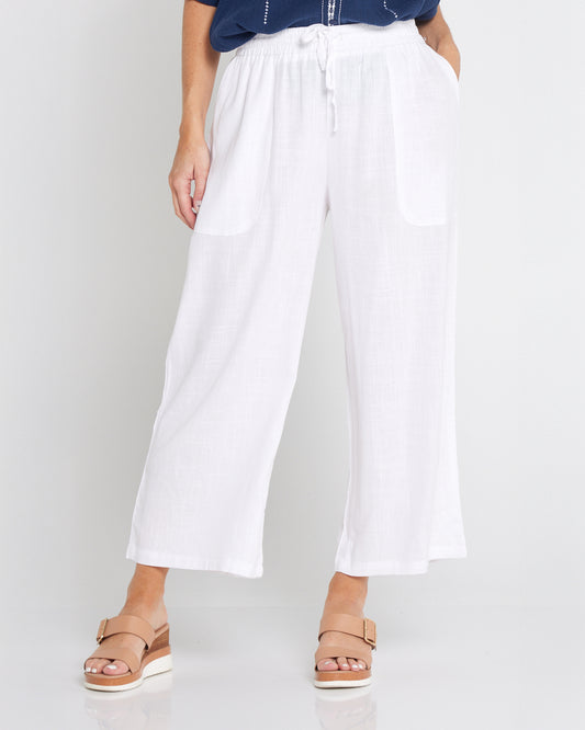 Aiko Linen Pants - White Linen